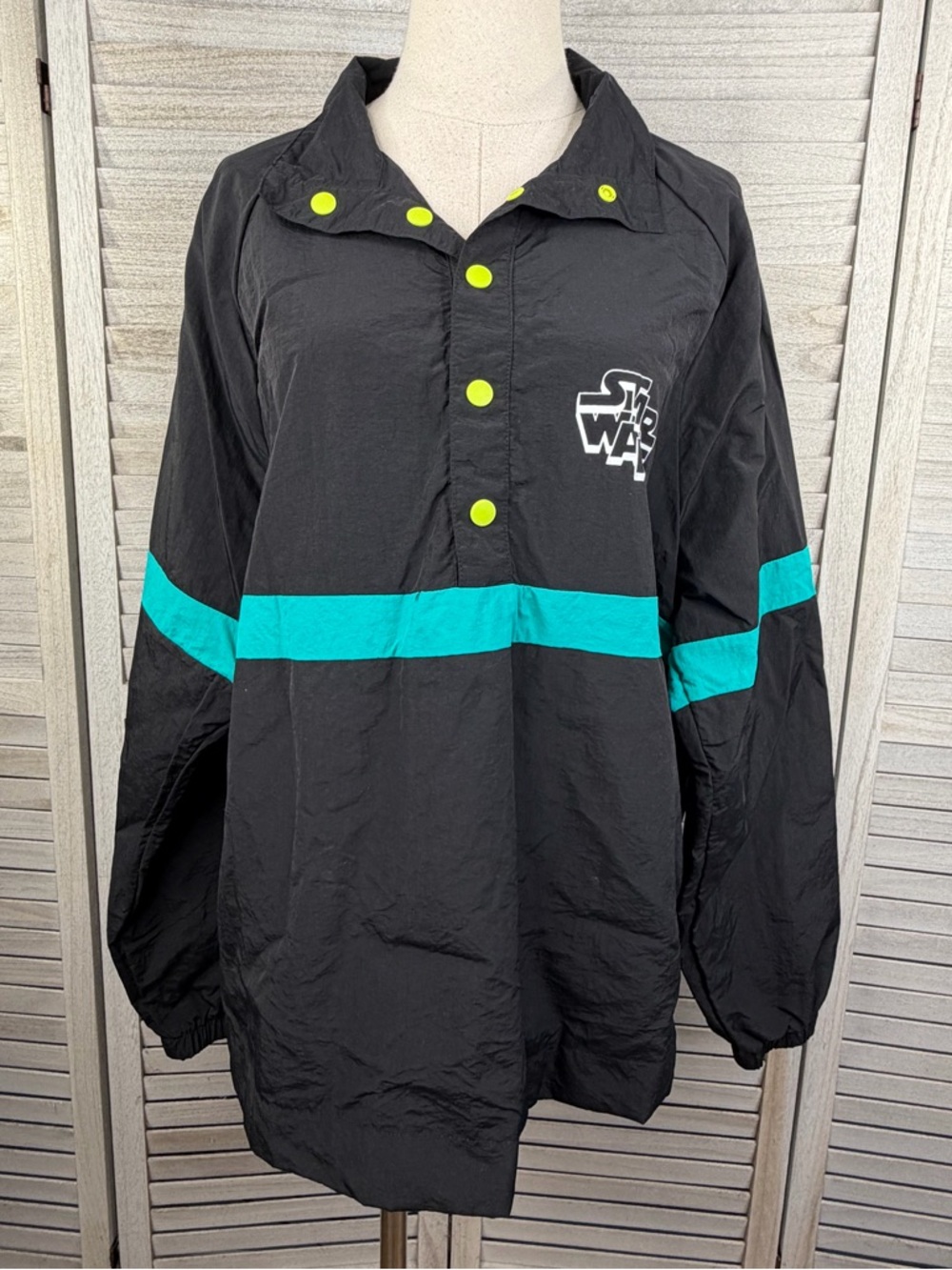 DISNEY PARKS Star Wars Men's Rebel Leader Retro Pullover Windbreaker Black-L